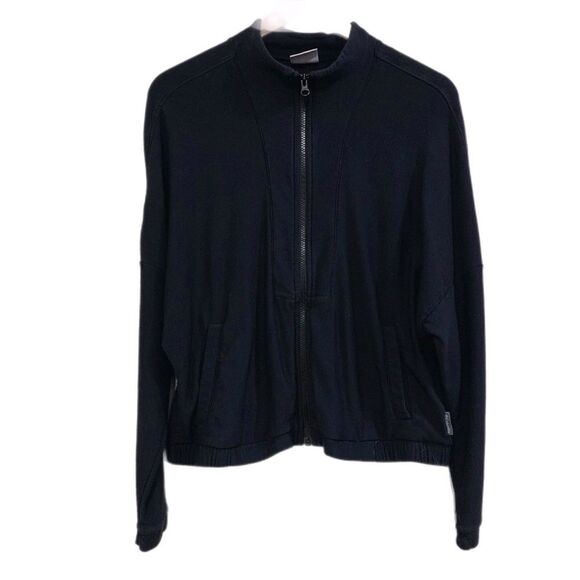 COLUMBIA Full ZIP Top Women’s Large Black Dolman Sleeves Pockets Stretch. - Picture 1 of 12